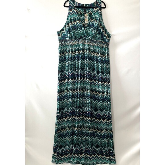 INC International Concepts Dresses & Skirts - NWT INC International Concepts Maxi Dress Sleeveless Boho Chevron Blue Size 3X